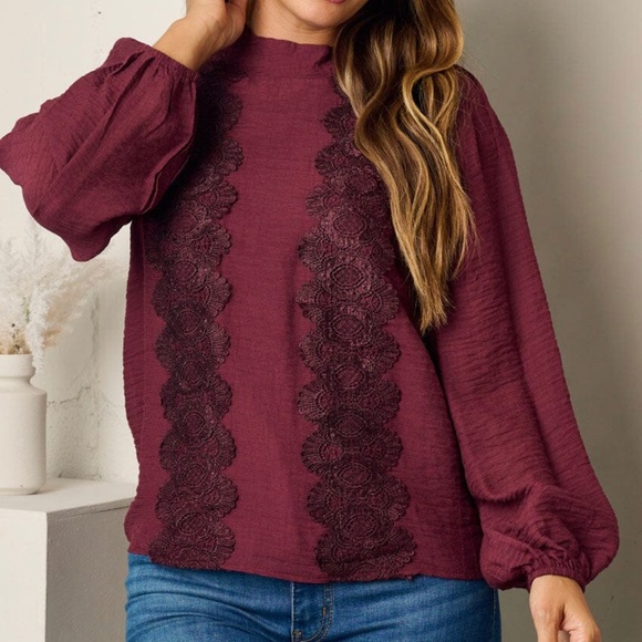 WOMEN'S FRONT DETAILED BLOUSE TOP LONG SLEEVE - Picture 3 of 3